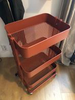 2 Ikea trolley's rood / bruin Raskog - nog 1 beschikbaar!, Ophalen, Zo goed als nieuw