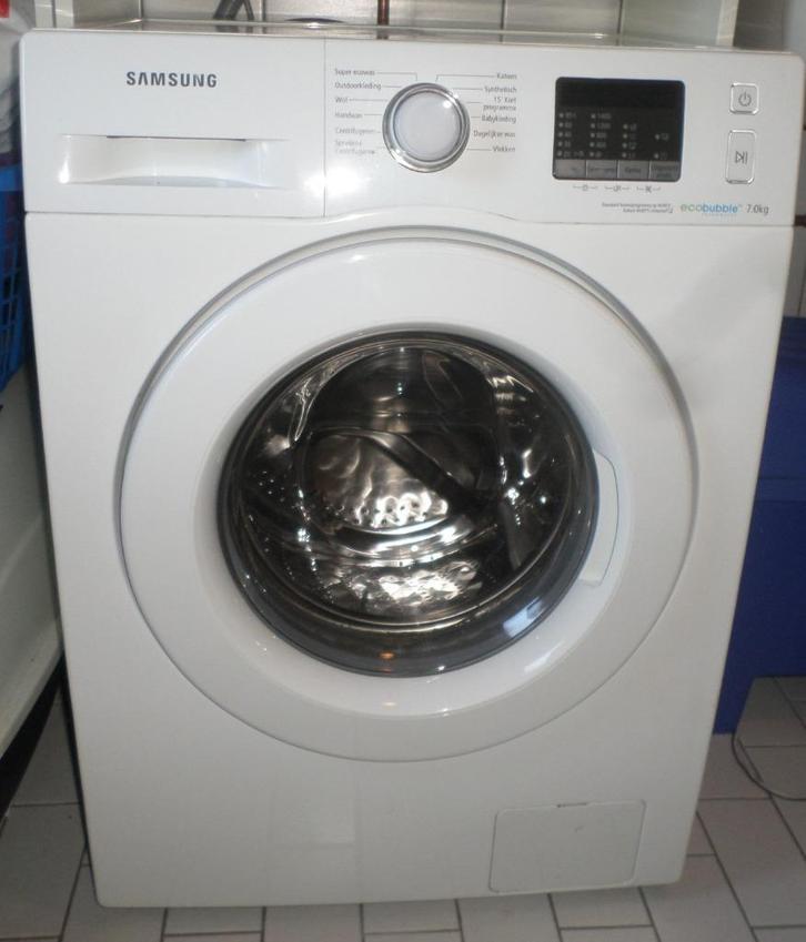 GRATIS Samsung Eco Bubble met gescheurde manchet (werkend), Witgoed en Apparatuur, Wasmachines, Gebruikt, Voorlader, 6 tot 8 kg