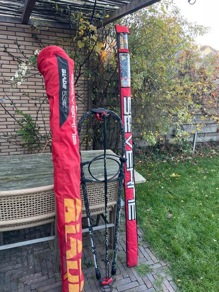 Severne Windsurfset - Zeil, Mast & Giek, Watersport en Boten, Windsurfen, Gebruikt, Complete set, Met draagtas, 5 tot 7 m², Ophalen