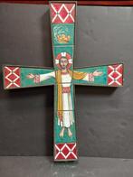 Opaline gebrandschilderd kruisbeeld, Ophalen of Verzenden, Zo goed als nieuw