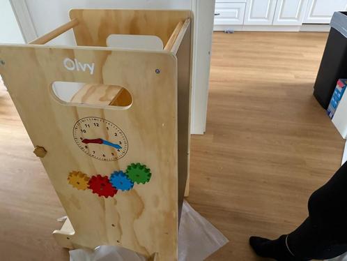 Leertoren 4 in 1 van Olvy, Kinderen en Baby's, Speelgoed | Houten speelgoed, Zo goed als nieuw, Overige typen, Ophalen of Verzenden