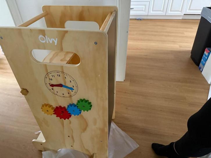 Leertoren 4 in 1 van Olvy, Kinderen en Baby's, Speelgoed | Houten speelgoed, Zo goed als nieuw, Overige typen, Ophalen of Verzenden