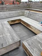 grote steigerhouten tuin set zonder kussens, Ophalen, Gebruikt, Hout