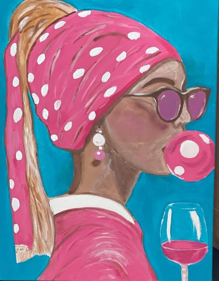 Meisje met de Parel, maar dan anders!, Antiek en Kunst, Kunst | Schilderijen | Klassiek, Ophalen of Verzenden