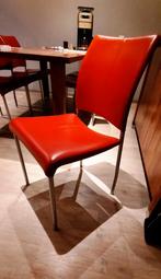 rood lederen eettafel stoelen 6 stuks, Huis en Inrichting, Stoelen, Leer, Zo goed als nieuw, Ophalen, Rood
