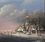 Mooi schilderij winterlandschap op paneel. Thomas Heesakkers, Ophalen of Verzenden