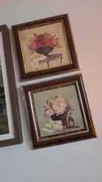Vintage/antieke schilderijen, bloem goede staat., Minder dan 50 cm, Ophalen of Verzenden, Zo goed als nieuw, Minder dan 50 cm