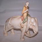 Prachtige antieke Royal Dux keramieken Olifant met berijder., Ophalen of Verzenden