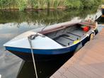 Stalen open boot (vlet/sloep) 6 mtr met buitenboordmotor, Watersport en Boten, Staal, Ophalen of Verzenden, Zo goed als nieuw