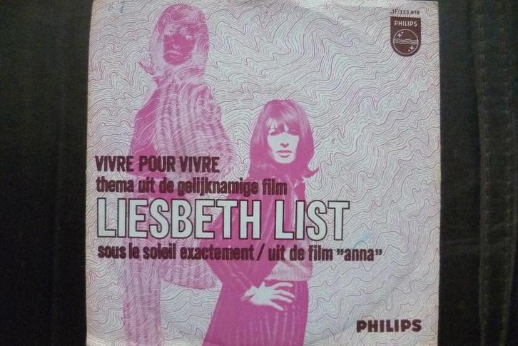 liesbeth list - vivre pour vivre, Cd's en Dvd's, Vinyl Singles, Zo goed als nieuw, Single, Overige genres, 7 inch, Ophalen of Verzenden