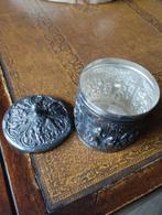 Oud Douwe Egberts verzilverd theeblikje., Antiek en Kunst, Ophalen of Verzenden, Zilver