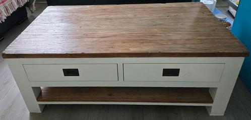 Houten salontafel, Huis en Inrichting, Tafels | Salontafels, Gebruikt, Minder dan 50 cm, 50 tot 100 cm, 100 tot 150 cm, Rechthoekig