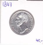 Mooie 1 gulden 1847 Willem 2 voor 45 euro, Postzegels en Munten, Munten | Nederland, Zilver, 1 gulden, Ophalen of Verzenden, Koning Willem II