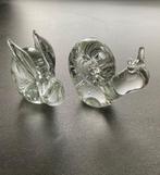 konijn en slak glas presse papier handgeblazen loodkristal, Ophalen of Verzenden