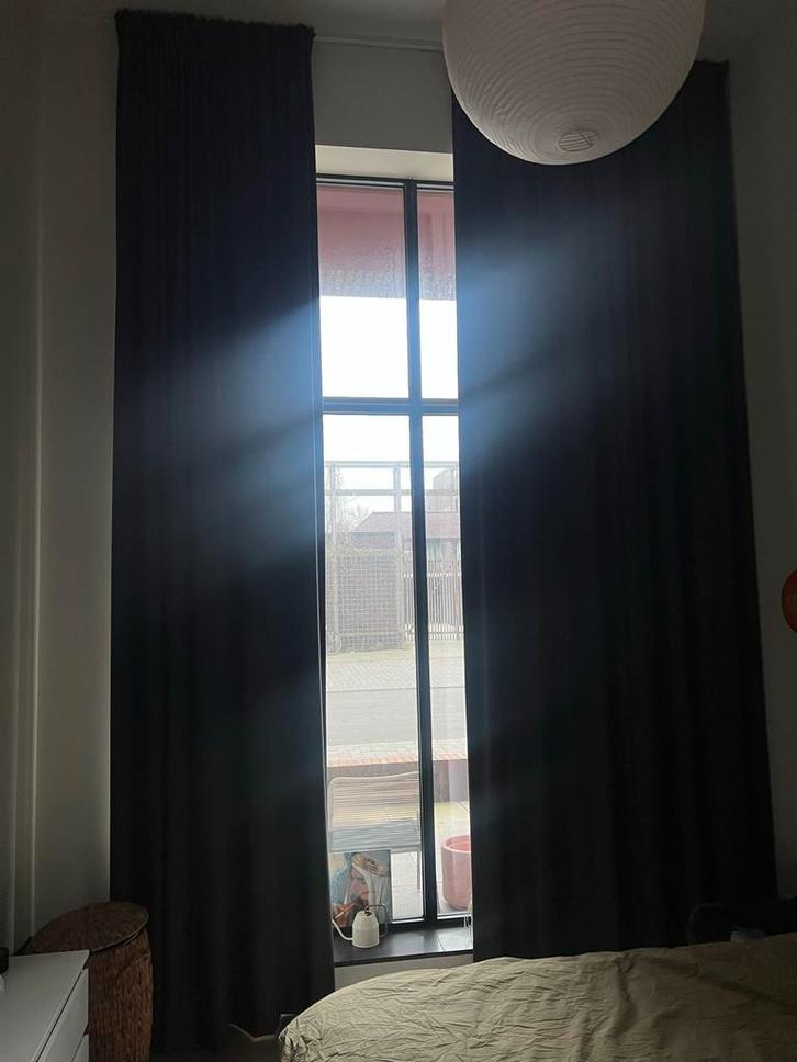 Antraciet 100% verduisterende gordijnen - 4x3 meter, Huis en Inrichting, Stoffering | Gordijnen en Lamellen, Gebruikt, 200 cm of meer