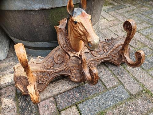 Nep houten kapstok/kapstok met paardenhoofd, Antiek en Kunst, Curiosa en Brocante, Ophalen of Verzenden