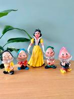 Grote vintage Sneeuwwitje en 4 dwergen piep poppen, Ophalen of Verzenden, Gebruikt