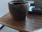 Nepalese houten pot, Tuin en Terras, Bloempotten, Overige materialen, Rond, Ophalen of Verzenden, Minder dan 40 cm