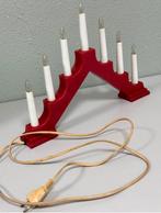 Vintage kerst kerstmis kandelaar licht lampjes staand rood, Diversen, Kerst, Gebruikt, Ophalen of Verzenden, H, H