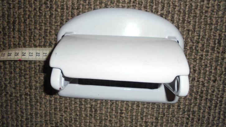 UNIEK wit emaille/gietijzer wc rol houder, Antiek en Kunst, Antiek | Emaille, Ophalen of Verzenden