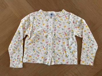 Petit Bateau dun vestje wit roze geel bloem meisje maat 116 beschikbaar voor biedingen