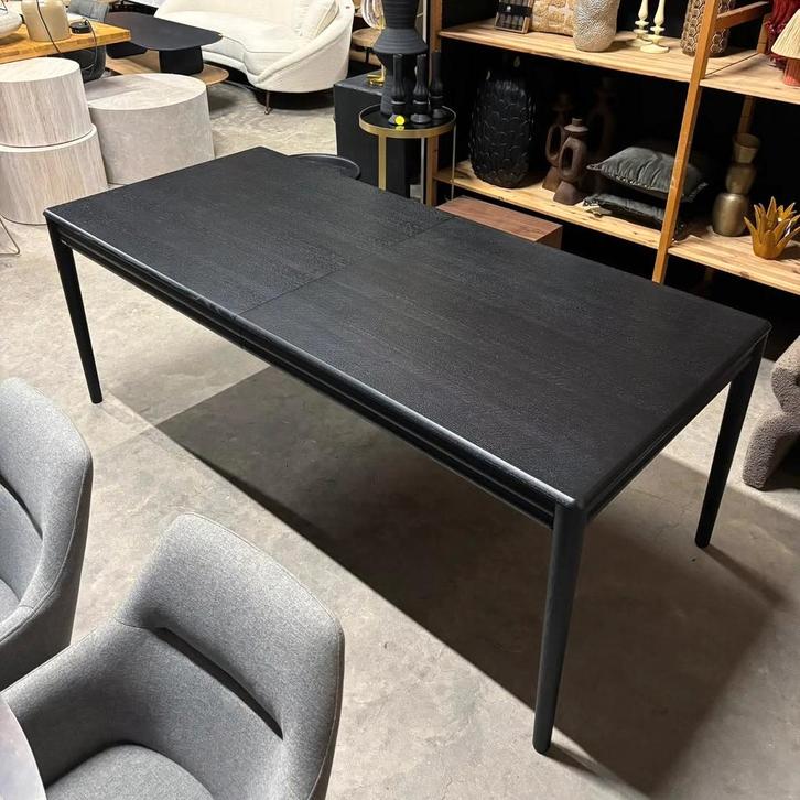 Uitschuifbare Eettafel Lenon, 200-280 x 90cm Zwart Kave Home, Antiek en Kunst, Antiek | Meubels | Tafels, Ophalen