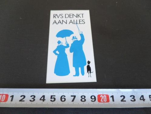 sticker logo verzekeringen RVS denkt aan alles *, Verzamelen, Stickers, Zo goed als nieuw, Bedrijf of Vereniging, Ophalen