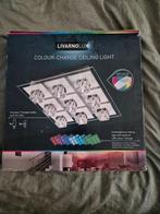 Livarnolux plafond lamp met Led, Ophalen of Verzenden, Nieuw, Glas, Halogeen LED