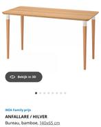 ANFALLARE / HILVER bureau IKEA 140x65 bamboe, Huis en Inrichting, Bureaus, Ophalen, Zo goed als nieuw, Bureau