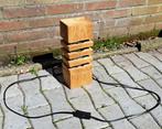 te koop hard houten lamp 12 x 9 x 30 cm, Ophalen of Verzenden, Zo goed als nieuw, Metaal, Minder dan 50 cm