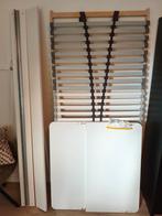 Ikea Släkt bed + lattenbodem + matras, Huis en Inrichting, Slaapkamer | Bedden, Gebruikt, 90 cm, Eenpersoons, Wit