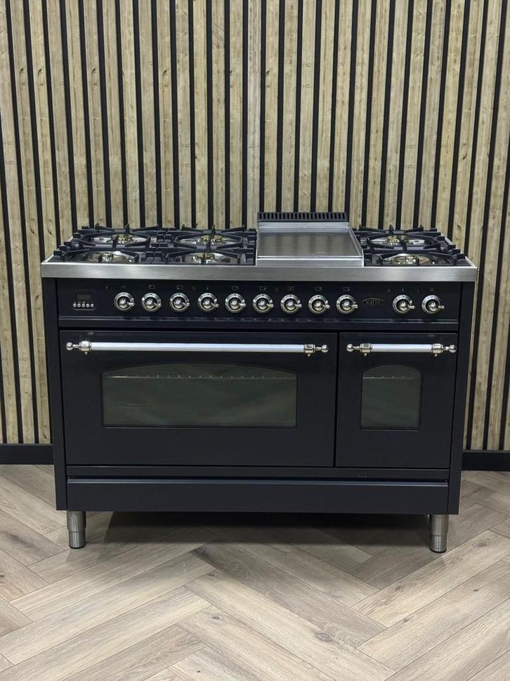 Boretti Fornuis 120cm Gas + Frytop + Multifunctionele Ovens, Witgoed en Apparatuur, Fornuizen, Zo goed als nieuw, Vrijstaand, Gas