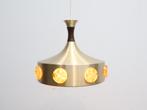 Deense hanglamp | Vintage | Geborsteld aluminium, Gebruikt, ., Ophalen of Verzenden, .
