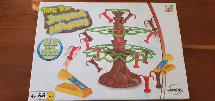 Boomtop Springende Apen - Leuk familiespel!, Hobby en Vrije tijd, Gezelschapsspellen | Bordspellen, Gebruikt, Een of twee spelers