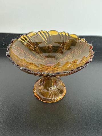 Vintage Val St Lambert Amberkleur  Schaal beschikbaar voor biedingen