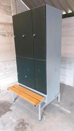 Lockerkast met houten bank industrieel, Ophalen, Gebruikt