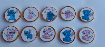 Set van 10 Stitch en Angel traktatie chocolademunten 