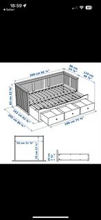 Mooie Hemnes/IKEA bedbank met 3 lades, incl. 2 matrassen, Huis en Inrichting, Slaapkamer | Bedden, Ophalen, Overige materialen