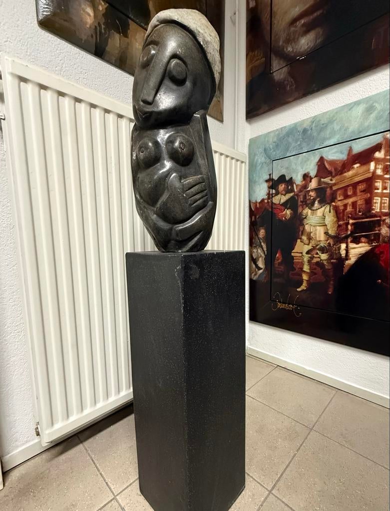 Shona sculptuur - Abstracte Vrouw, 125 cm, Ophalen