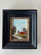 Oud paneeltje, schilderij gesigneerd “brandt” landschap, Antiek en Kunst, Kunst | Schilderijen | Klassiek, Ophalen of Verzenden