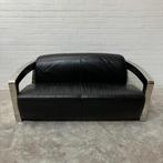 Design bank zwart leer Aviator Timothy Oulton, Huis en Inrichting, Banken | Sofa's en Chaises Longues, Ophalen, Gebruikt, Tweepersoons