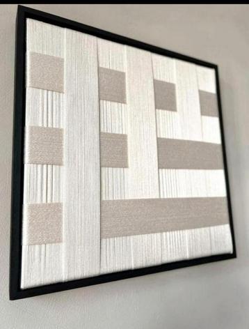 Japandi art geweven schilderij met touw. Off white. Nieuw! beschikbaar voor biedingen