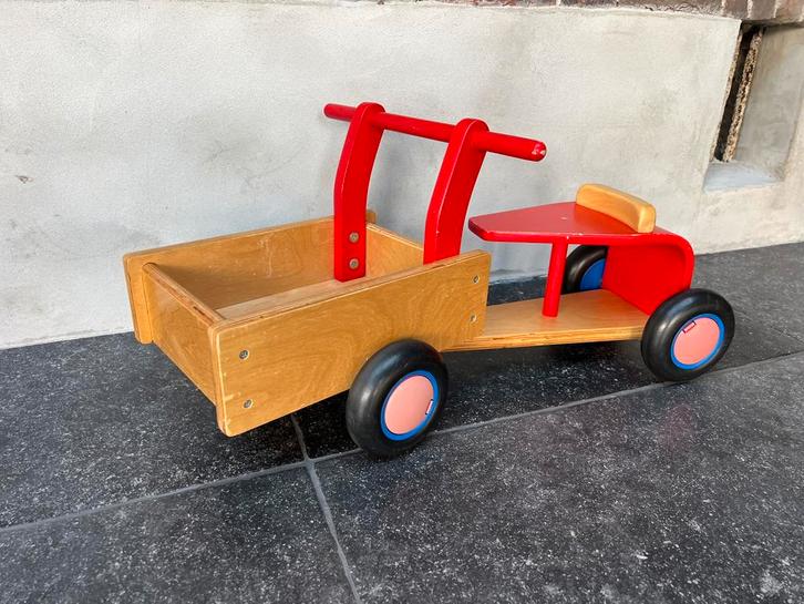 Houten bakfiets loopfiets optie om te personaliseren, Kinderen en Baby's, Speelgoed | Speelgoedvoertuigen, Gebruikt, Ophalen of Verzenden