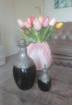 Georg Nilssen karaf set groen glas met tinnen afwerking, Ophalen of Verzenden