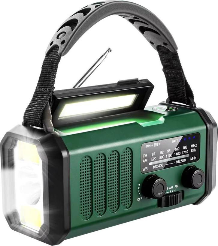 Noodradio - Opwindbaar met Slinger - Zonnepaneel - Powerbank, Audio, Tv en Foto, Radio's, Nieuw, Radio, Ophalen of Verzenden