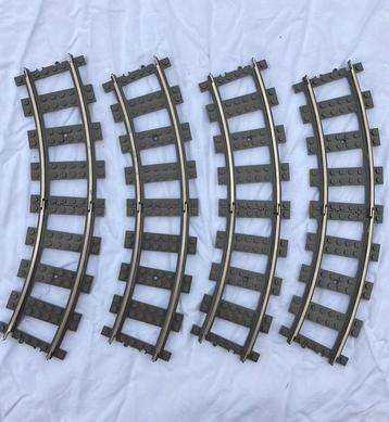 Lego 4520 trein rails 9v bochten 8 stuks beschikbaar voor biedingen