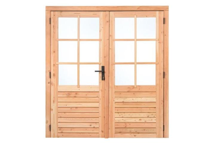 Douglas dubbele glas deur 6-ruits B1850xH2050mm 185x205cm, Tuin en Terras, Tuinhuizen, Nieuw, Hout, Minder dan 250 cm, Minder dan 200 cm