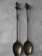 2 Zilveren of Verzilverde jubileum theelepeltjes FNV Bouw, Antiek en Kunst, Ophalen of Verzenden