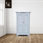 Landelijke klassieke linnenkast, tweedeurskast, biedermeier, Ophalen of Verzenden
