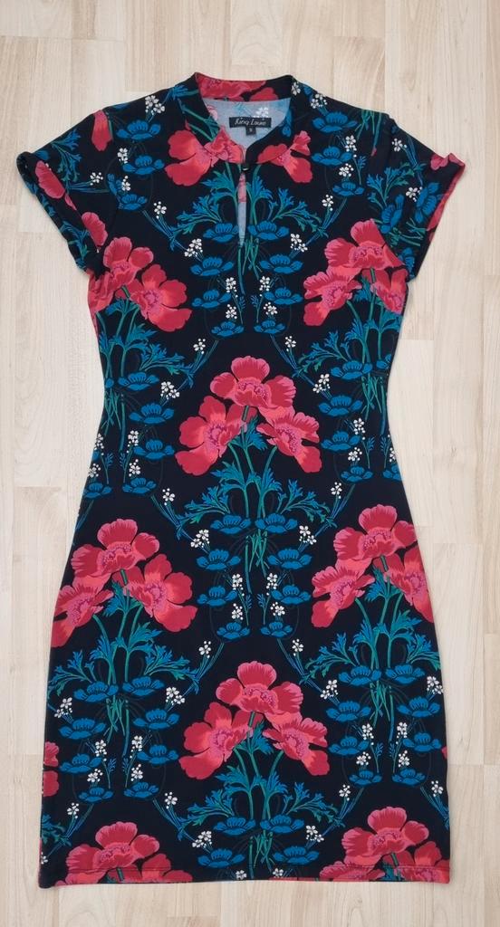 King Louie chinese dress maat s, Kleding | Dames, Jurken, Zo goed als nieuw, Maat 38/40 (M), Zwart, Knielengte, Ophalen of Verzenden